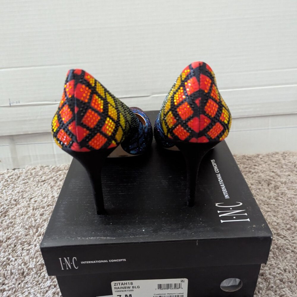 INC Multicolor Metallic Heels Women's Size 7M - Picture 3 of 4